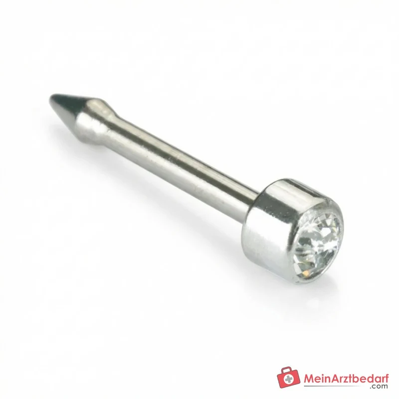 Blomdahl Nasenpiercing Bezel silber mit Kristall, 10 Stk.