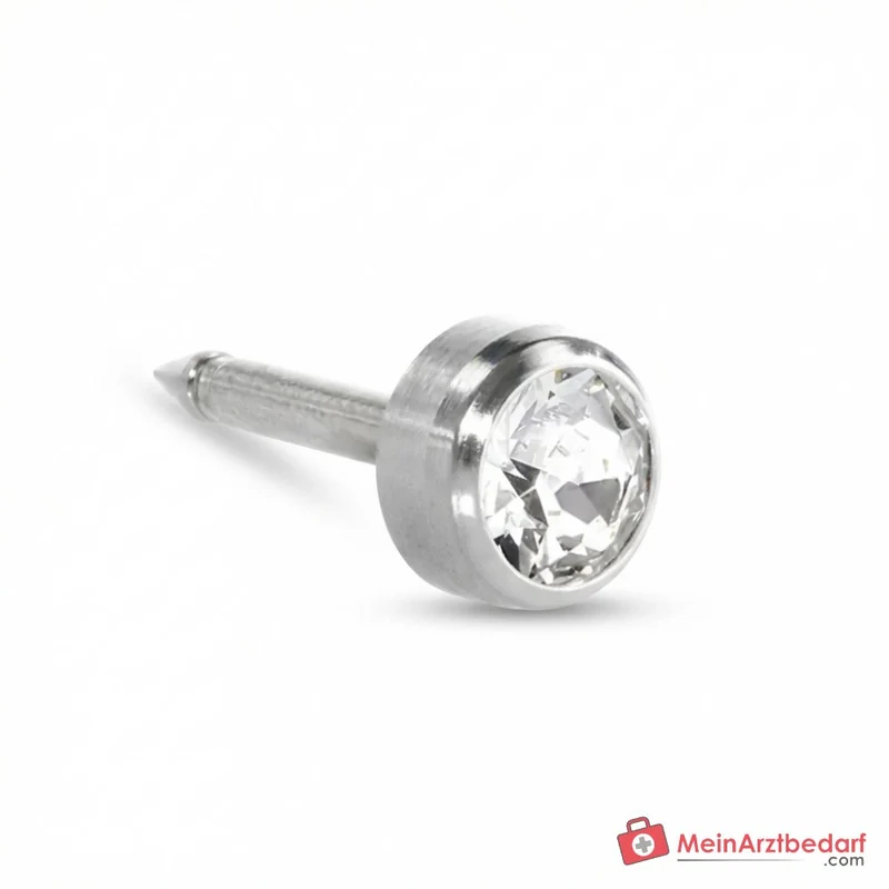 Blomdahl Erstohrstecker Bezel silber mit Kristall, 5 mm, 10 Stk.