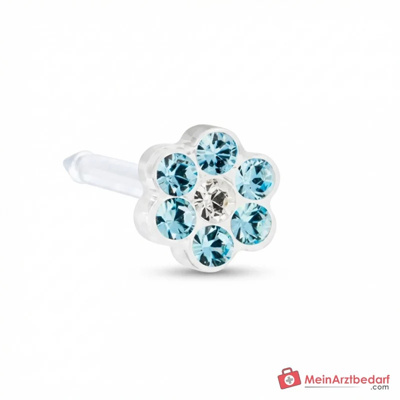 Blomdahl Erstohrstecker Daisy Kunststoff Aquamarine, 5 mm, 10 Stk.