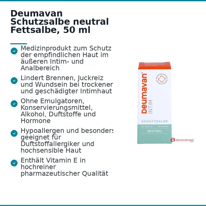 Deumavan Schutzsalbe neutral Vitamin E Fettsalbe, 50 ml