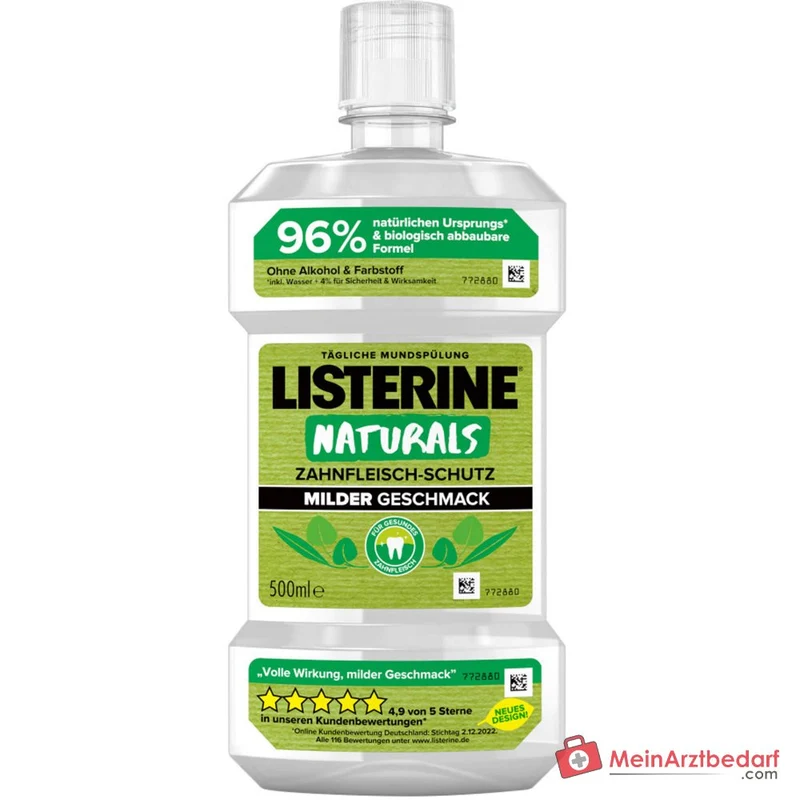 Listerine Naturals Zahnfleisch-Schutz Mundspülung mit ätherischen Ölen Lösung, 500 ml