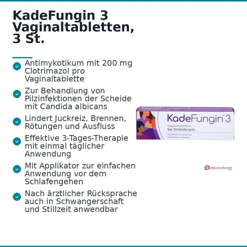 KadeFungin 3 Clotrimazol Vaginaltabletten, 3 St., 3 Stück