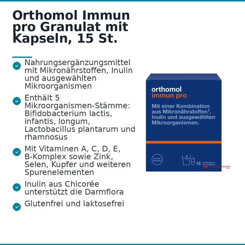 Orthomol Immun pro Granulat mit Kapseln, 15 St.
