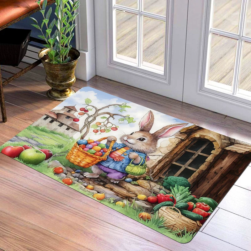Illustrierter österlicher Teppich für Zuhause