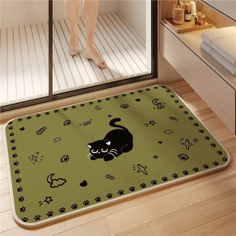 Rutschfester katzenmotivierter Badezimmerteppich