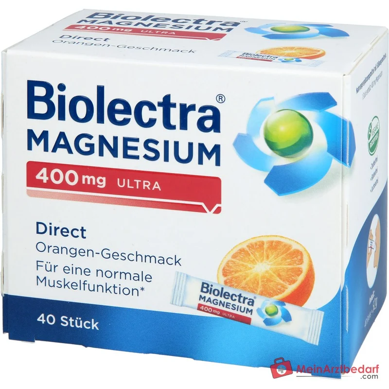 Biolectra Magnesium 400 mg ultra Direct Orangengeschmack Micro-Pellets, 40 Sticks