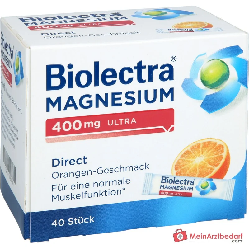 Biolectra Magnesium 400 mg ultra Direct Orangengeschmack Micro-Pellets, 40 Sticks