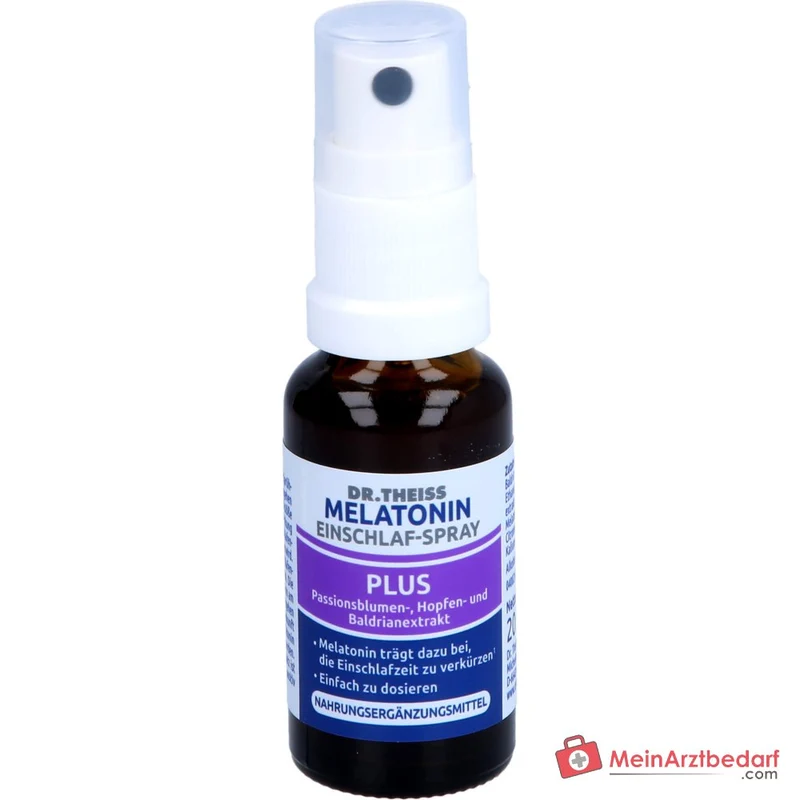 Dr. Theiss Melatonin Einschlaf-Spray Plus Melatonin / Baldrianwurzelextrakt / Passionsblumenkrautextrakt / Hopfenextrakt Mundspray, 20 ml