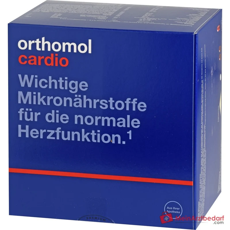 Orthomol Cardio Omega-3-Fettsäuren EPA / DHA / Vitamin B1 / Vitamin C / Vitamin E / Magnesium / Selen / Zink / Resveratrol / Kakaopolyphenole Granulat / Tablette / Kapseln Kombipackung, 30 Tagesportionen