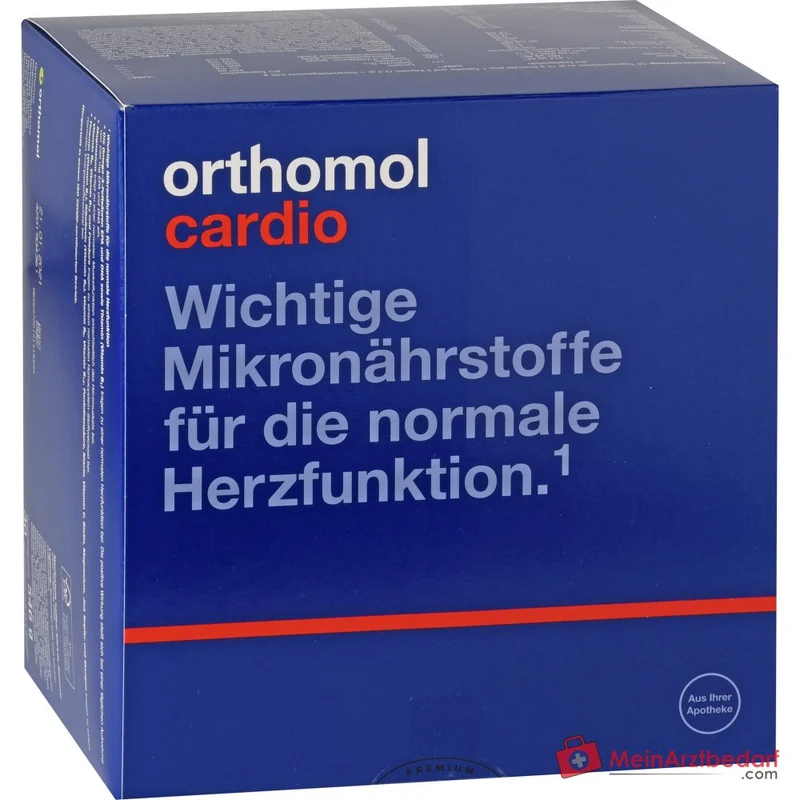Orthomol Cardio Omega-3-Fettsäuren EPA / DHA / Vitamin B1 / Vitamin C / Vitamin E / Magnesium / Selen / Zink / Resveratrol / Kakaopolyphenole Granulat / Tablette / Kapseln Kombipackung, 30 Tagesportionen