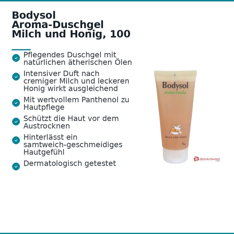 Bodysol Aroma-Dusche Milch und Honig Duschgel mit Panthenol, 100 ml