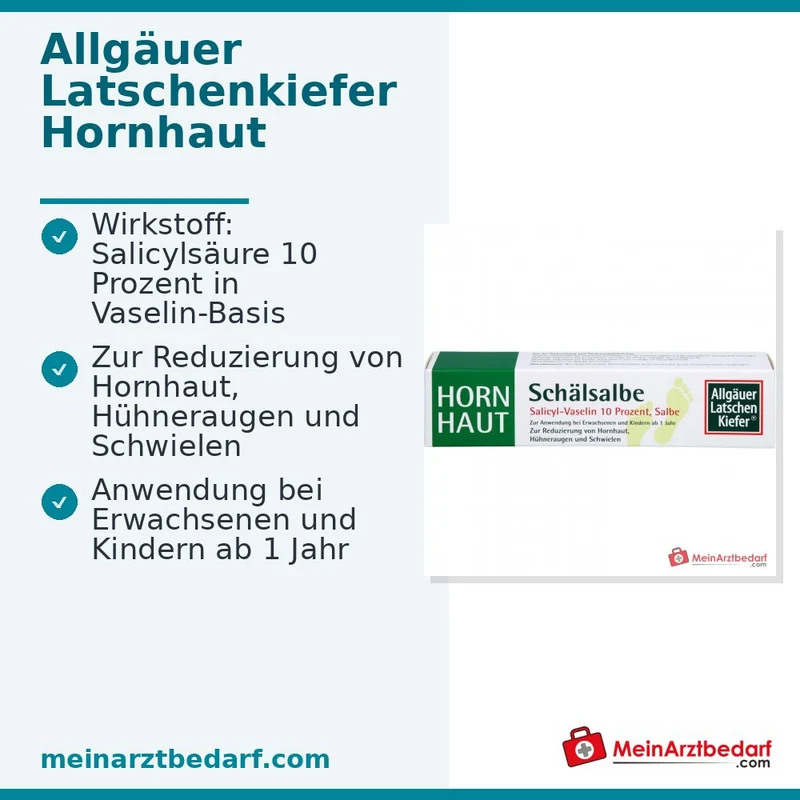 Allgäuer Latschenkiefer Hornhaut Schälsalbe Salicylsäure Salbe, 50 g