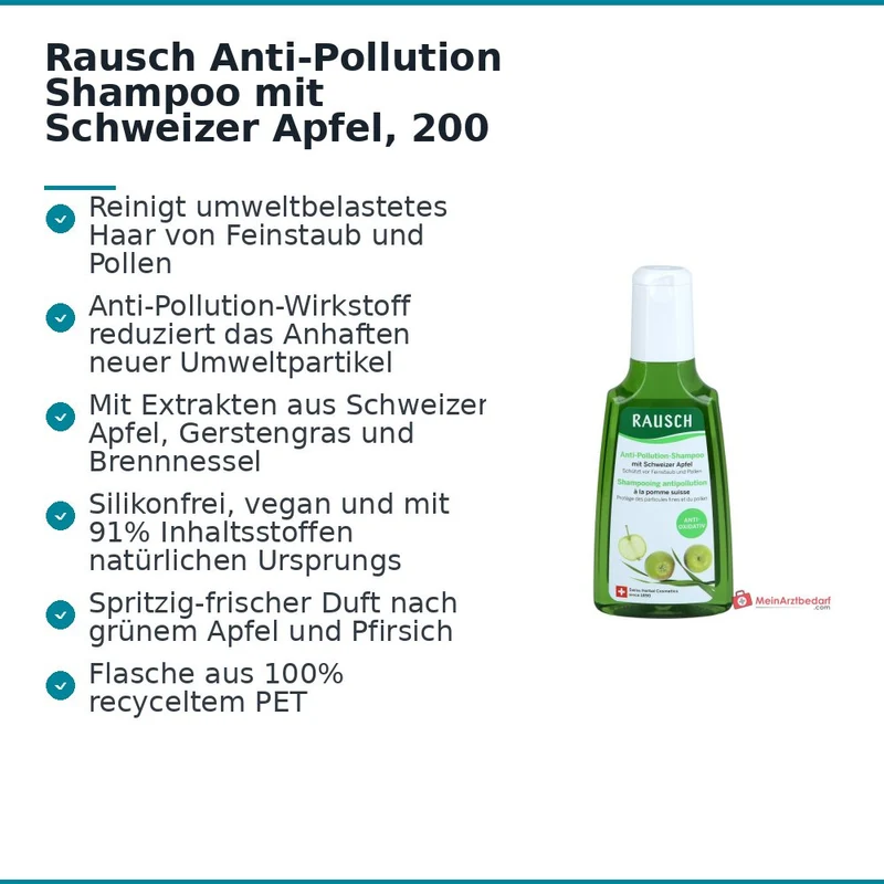 Rausch Anti-Pollution Shampoo mit Schweizer Apfel, 200 ml