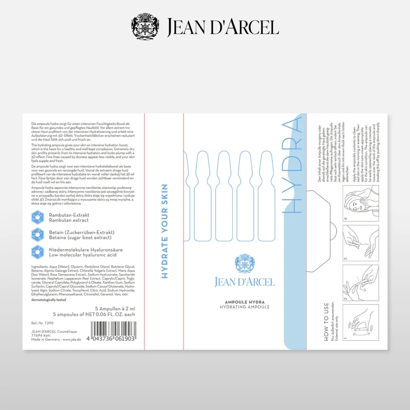 JEAN D'ARCEL ampoule hydra | hydrating ampoule 5 x 2 ml