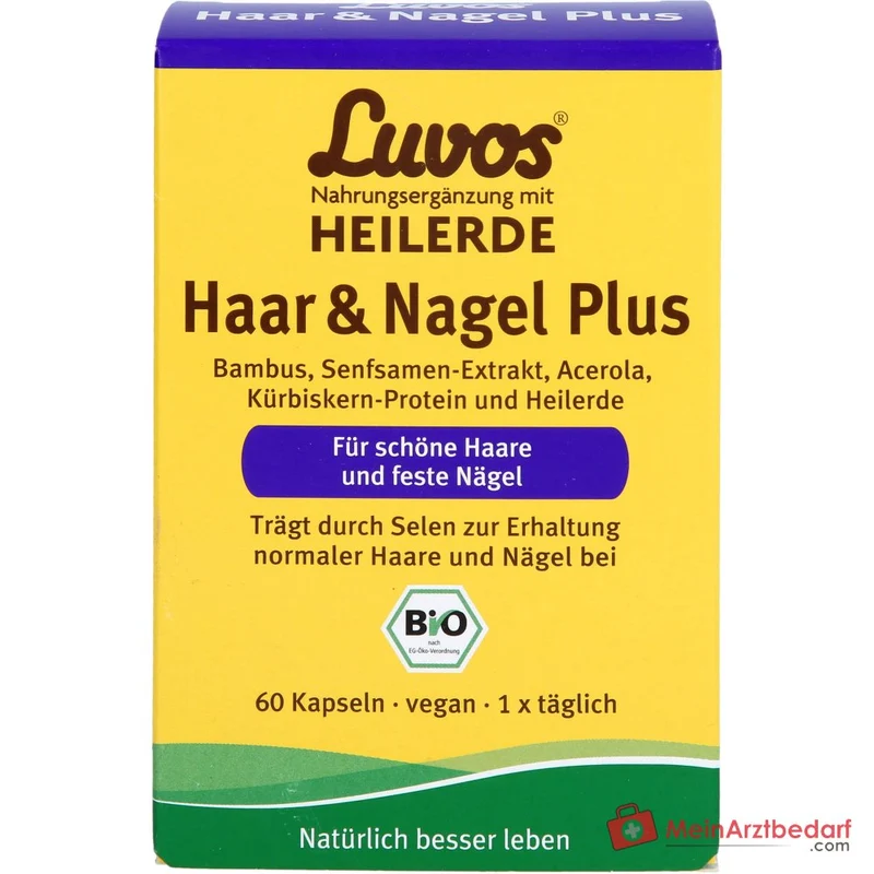 Luvos Heilerde Bio Haar & Nagel Plus Selen / Vitamin C Kapseln, 60 St.