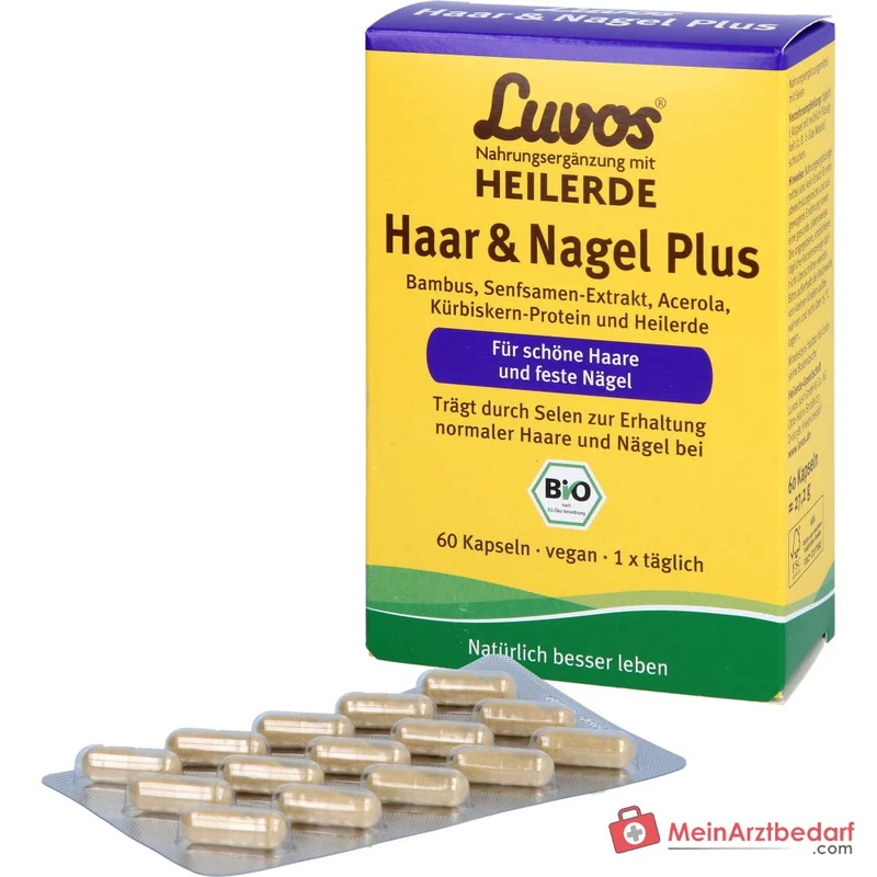 Luvos Heilerde Bio Haar & Nagel Plus Selen / Vitamin C Kapseln, 60 St.