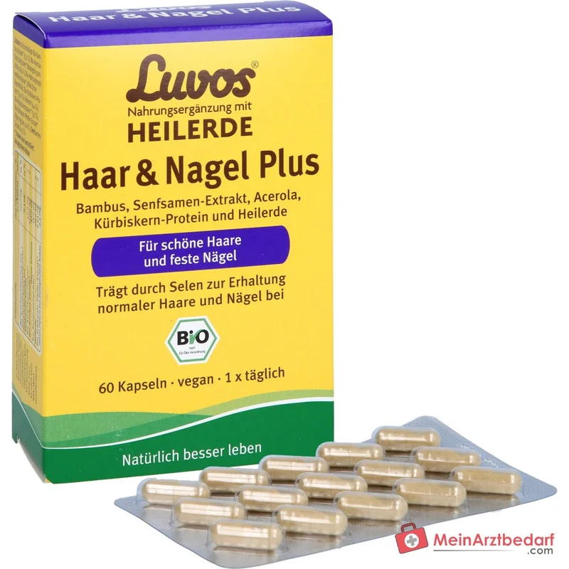Luvos Heilerde Bio Haar & Nagel Plus Selen / Vitamin C Kapseln, 60 St.