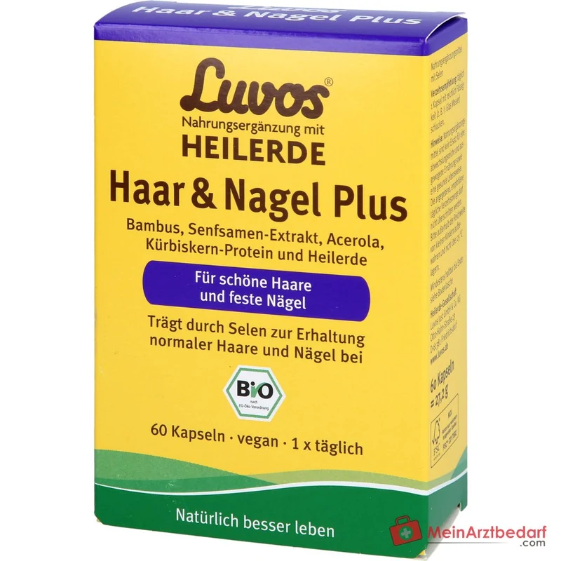 Luvos Heilerde Bio Haar & Nagel Plus Selen / Vitamin C Kapseln, 60 St.