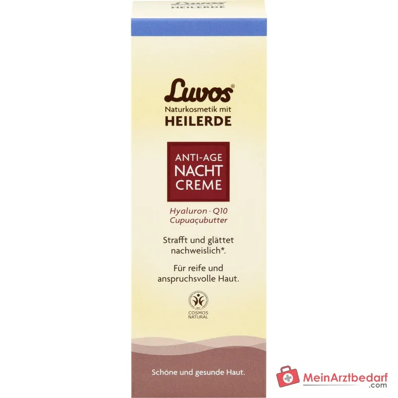 Luvos Heilerde Anti-Age Nachtcreme Heilerde / Hyaluronsaeure / Q10 / Matcha / Zistrose / Cupuacubutter Nachtcreme, 50 ml