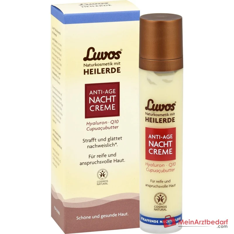 Luvos Heilerde Anti-Age Nachtcreme Heilerde / Hyaluronsaeure / Q10 / Matcha / Zistrose / Cupuacubutter Nachtcreme, 50 ml