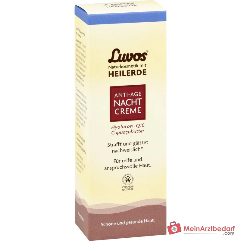 Luvos Heilerde Anti-Age Nachtcreme Heilerde / Hyaluronsaeure / Q10 / Matcha / Zistrose / Cupuacubutter Nachtcreme, 50 ml