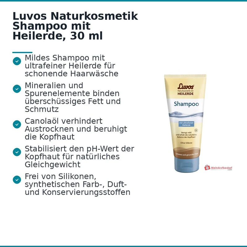 Luvos Naturkosmetik Shampoo mit Heilerde, 30 ml