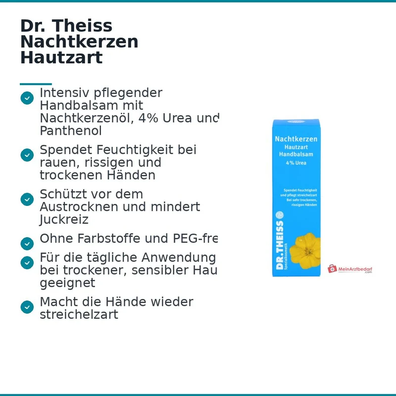 Dr. Theiss Nachtkerzen Hautzart Handbalsam Nachtkerzenöl / Urea / Panthenol Balsam, 100 ml