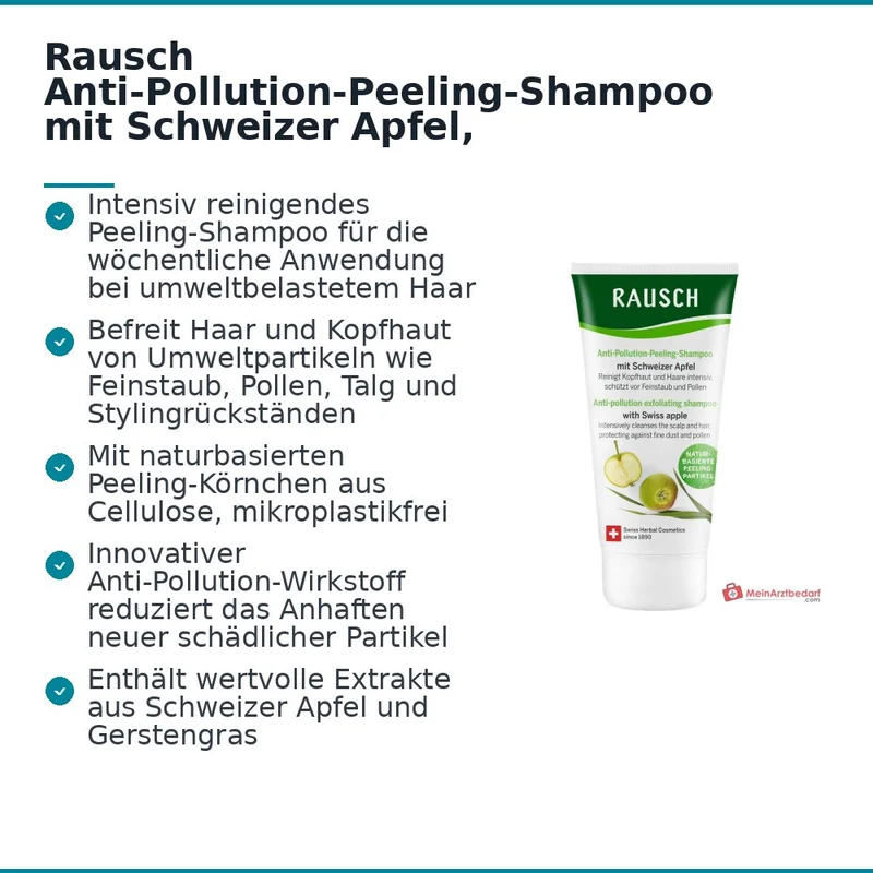 Rausch Anti-Pollution-Peeling-Shampoo mit Schweizer Apfel, 100 ml