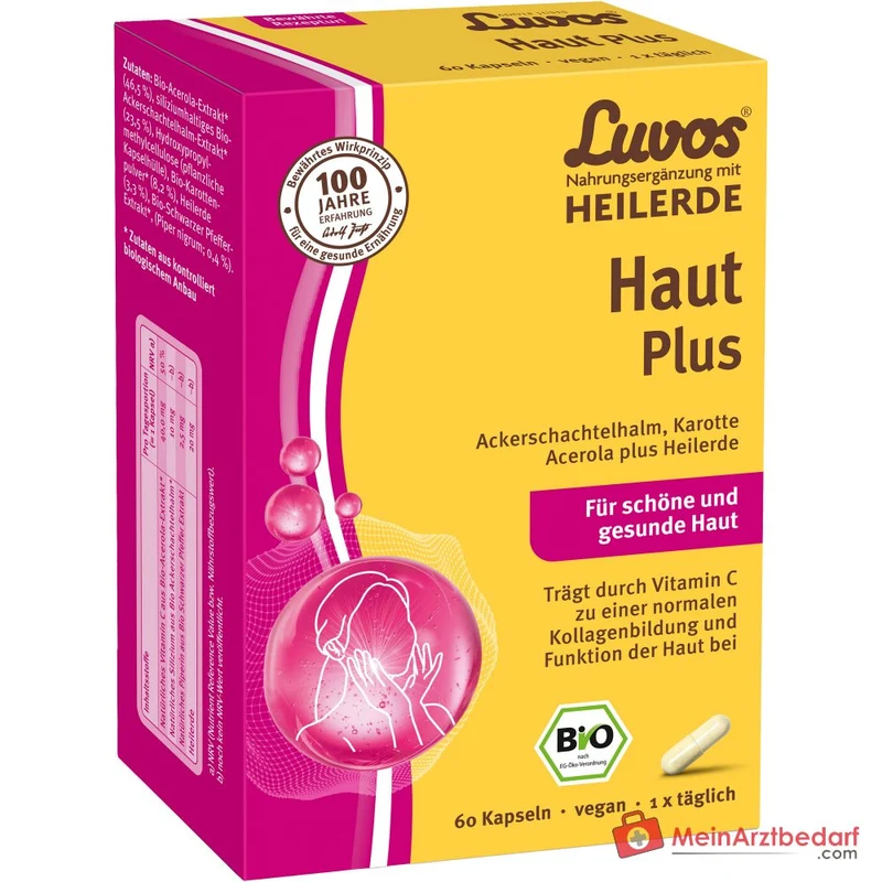 Luvos Heilerde Bio Haut Plus Vitamin C / Silizium / Piperin Kapseln, 60 St.