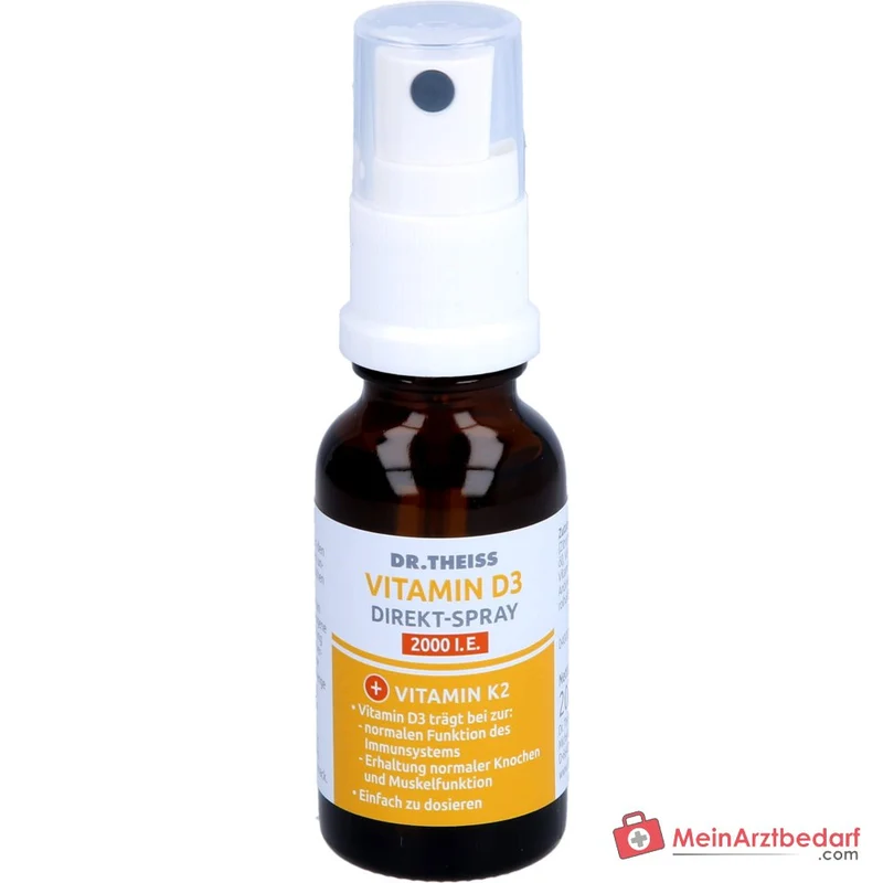 Dr. Theiss Vitamin D3 Direkt-Spray Cholecalciferol / Menachinon Mundspray, 20 ml