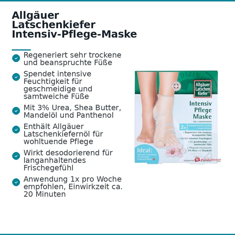 Allgäuer Latschenkiefer Intensiv Pflege Maske für Füße, 1 Packung