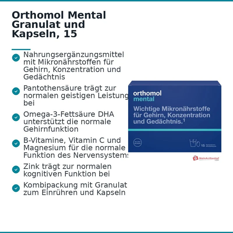 Orthomol Mental Granulat und Kapseln, 15 Tagesportionen