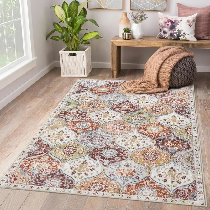 Geometrischer Floral-Teppich