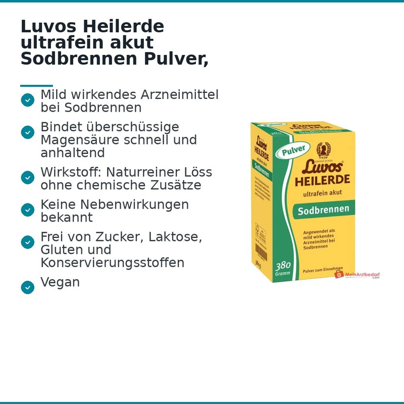 Luvos Heilerde ultrafein akut Sodbrennen Pulver, 380 g