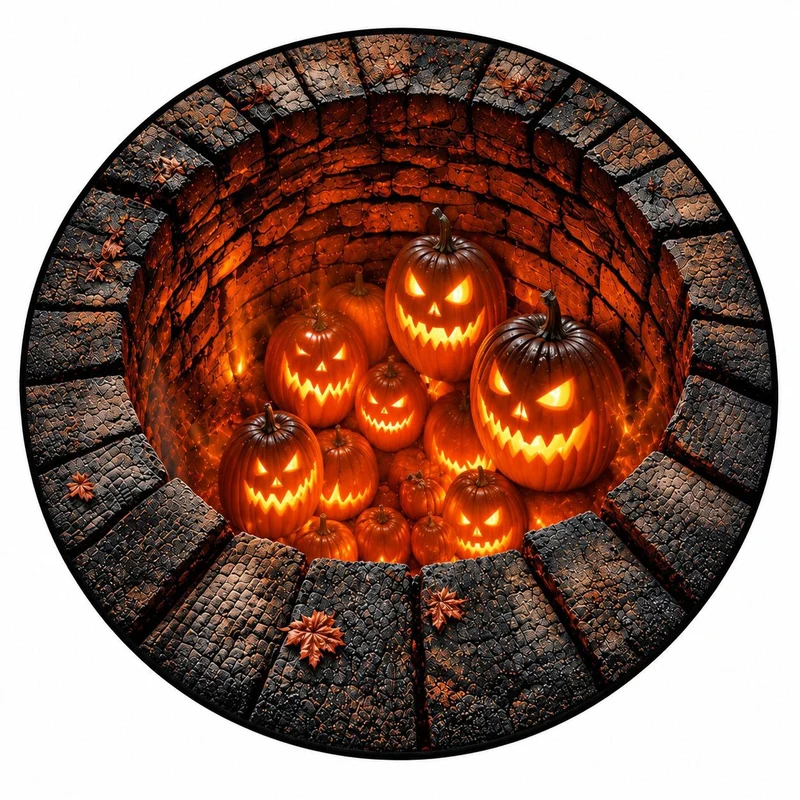 Verspielt Halloween-Themen runde Teppich