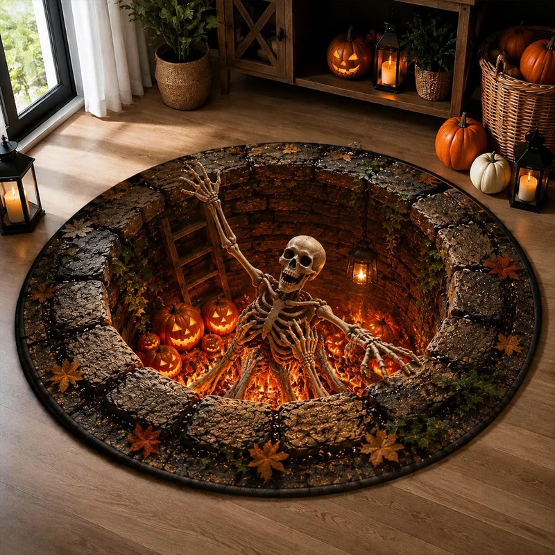 Verspielt Halloween-Themen runde Teppich