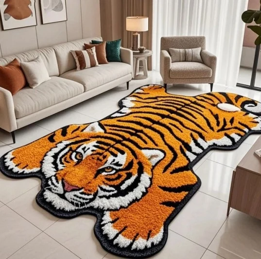 Tiger-Themen Plüsch-Badmatte