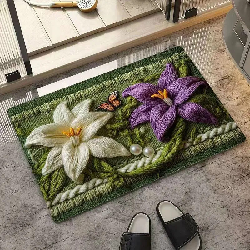Strukturierte florale Designbereichsmatte