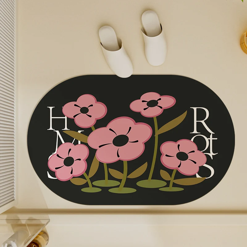 Badezimmer-Badematte mit floralem Muster