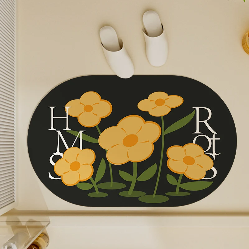 Badezimmer-Badematte mit floralem Muster