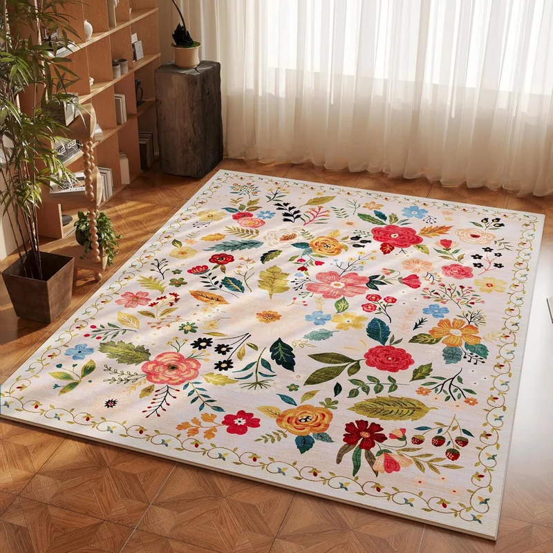 Blumen bestickter Teppich für Zuhause