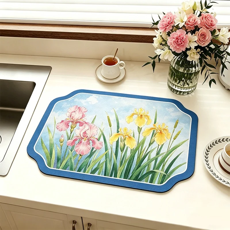 Blumenmuster Komfort Küchenteppich für Zuhause
