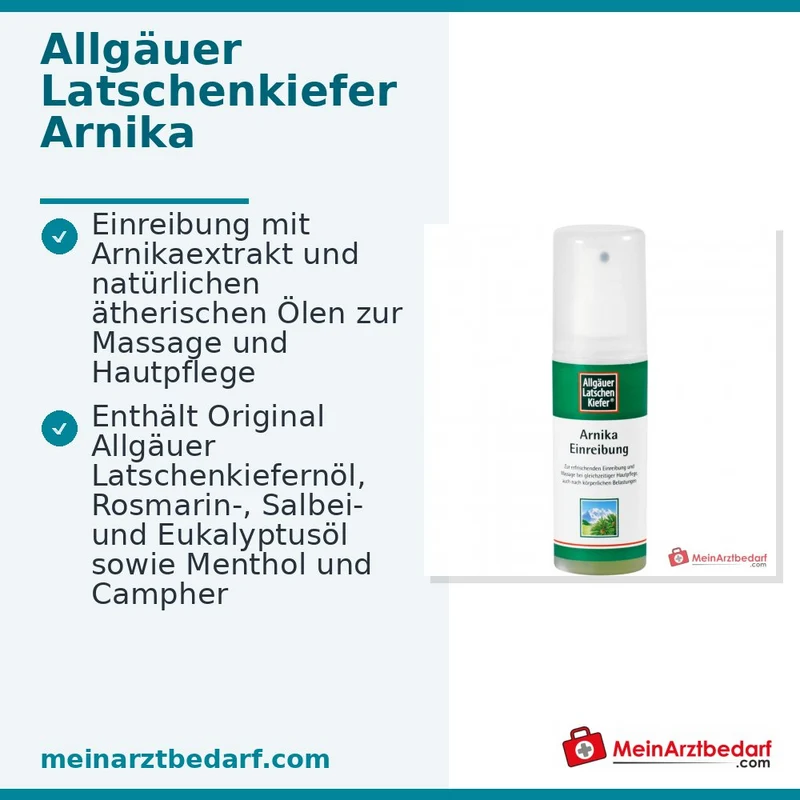 Allgäuer Latschenkiefer Arnika Einreibung mit Arnikaextrakt / Latschenkiefernöl / Rosmarinöl / Salbeiöl / Menthol / Campher Pumpspray, 100 ml