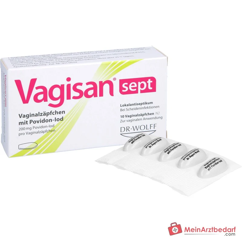 Vagisan sept Vaginalzäpfchen mit Povidon-Iod, 10 St.