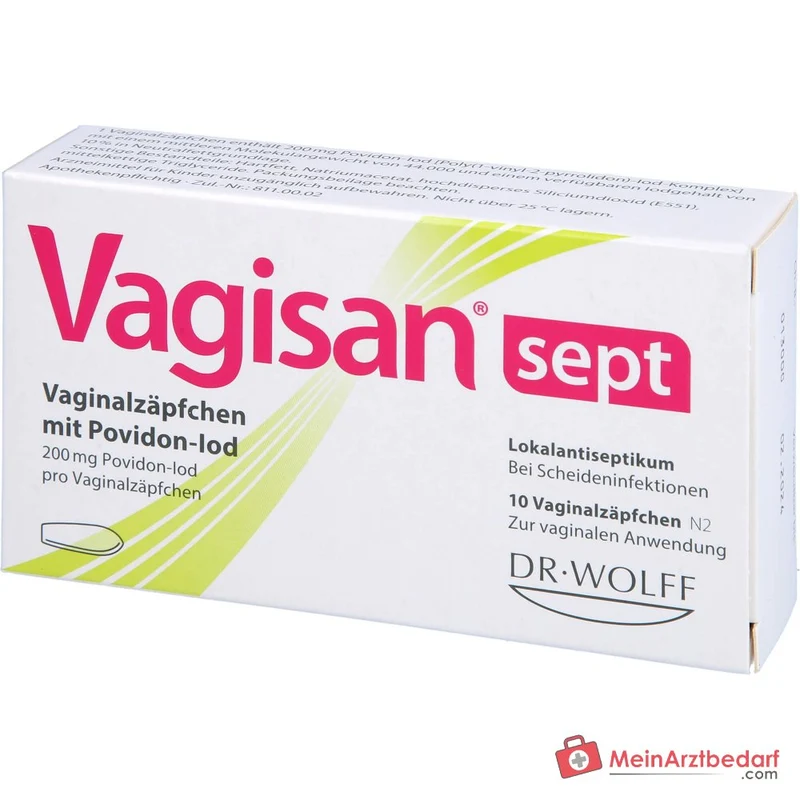 Vagisan sept Vaginalzäpfchen mit Povidon-Iod, 10 St.