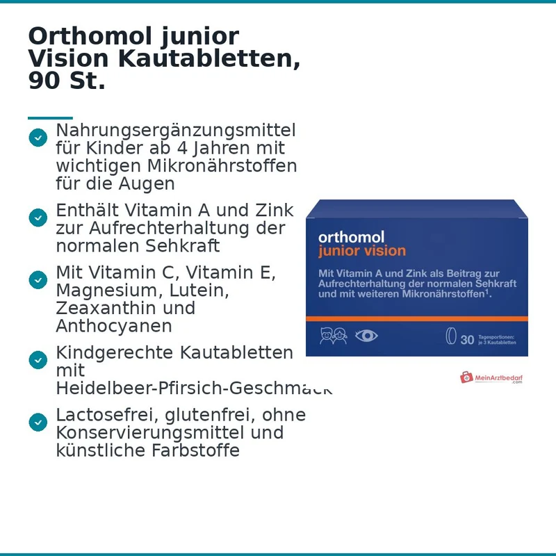 Orthomol junior Vision Kautabletten, 90 St.