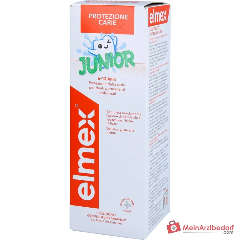 elmex Junior Zahnspülung Aminfluorid / Natriumfluorid Mundspülung, 400 ml