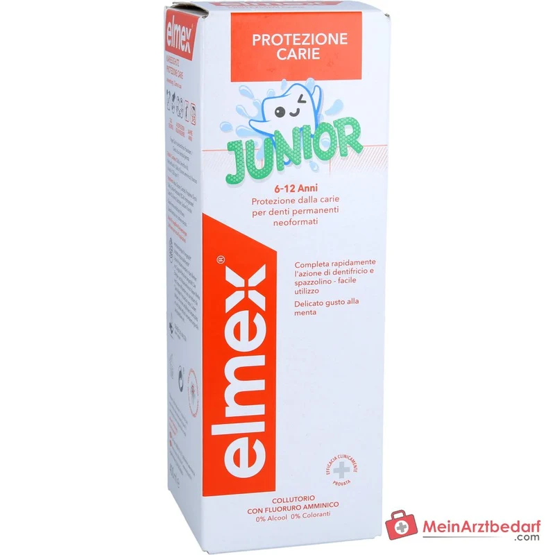 elmex Junior Zahnspülung Aminfluorid / Natriumfluorid Mundspülung, 400 ml