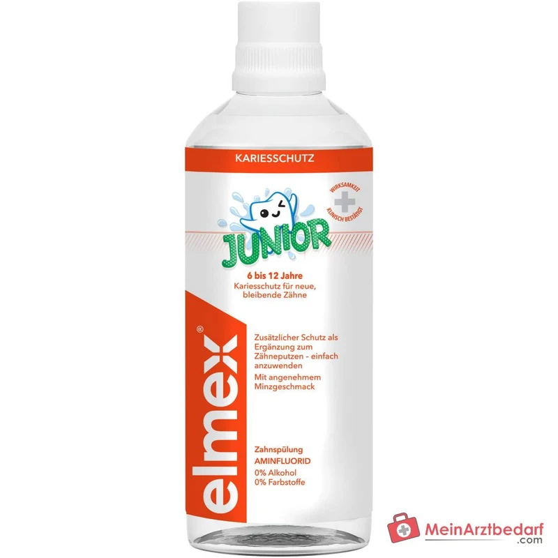 elmex Junior Zahnspülung Aminfluorid / Natriumfluorid Mundspülung, 400 ml