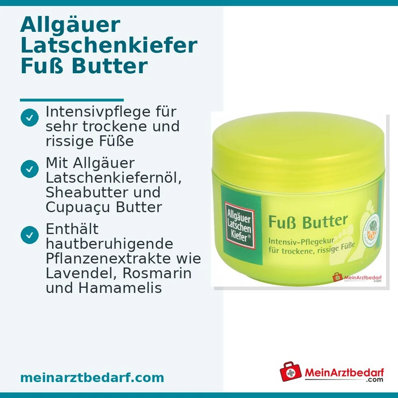 Allgäuer Latschenkiefer Fuß Butter Latschenkiefernöl / Sheabutter / Cupuaçu Butter Creme, 200 ml
